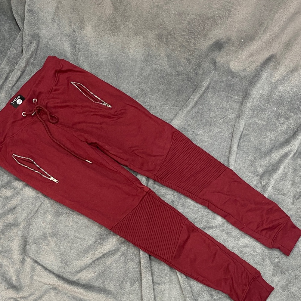 Boohoo Men's Burgundy Joggers